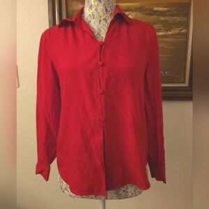 Vintage Silk Button Up Long-Sleeve